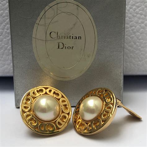 vintage dior pearl earrings